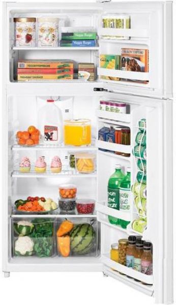 GE General Electric GTR10HAXRWW Counter-Depth Top-Freezer Refrigerator, 9.9 cu ft Total Capacity, 7.5 cu ft Fresh Food Capacity, 2.5 cu ft Freezer Capacity, Frost FreeDefrost Type, Dual Control Type, Non-Icemaker Icemaker, 2 Wire Fresh Food Cabinet Shelves, 2 Full-Width Adjustable Crispers Fresh Food Cabinet Shelf Features, 2 Clear Drawers Fresh Food Cabinet Drawers, White Color (GTR10HAXRWW GTR10HAXR-WW GTR10HAXR WW GTR 10HAXR GTR10 HAXR GTR10HAX)