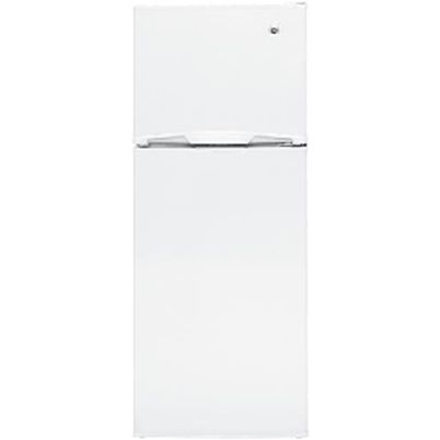 GE General Electric GTR12HBDWW Top Mount Refrigerator, 11.8 Cu. Ft., White, replaced GTR12HBXWW, Optional Ice Maker IM4 Sold Separately, Equipped For Optional Icemaker, Adjustable Wire Shelves, Clear Crisper Drawers, In-the-Door Beverage Rack, Wire Freezer Shelves (GTR12 HBDWW GTR12-HBDWW GTR12HBDW GTR12HBD)
