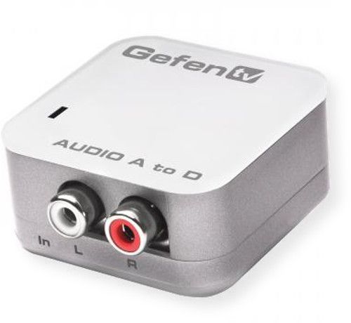 Gefen GTV-AAUD-2-DIGAUD Analog to digital audio converter; Silver; Converts analog L/R signals to digital S/PDIF or TOSLink; Compact and easy to install; Simple to Operate; UPC 845344055404 (GTV GEFEN-GTV GTV-AAUD2DIGAUD GTVAAUD2DIGAUD-GEFEN GEFEN-GTV-AAUD2DIGAUD GTV-AAUD-2-DIGAUD)