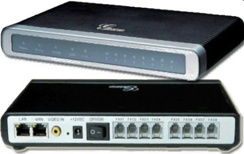 Grandstream GXW4108 Series IP 8-Port FXO Analog Gateway, Designed and tested for full interoperability with leading IP-PBXs, soft-switches and SIP-based environments, Video surveillance port, External power supply, Two RJ-45 ports 10/100 Mbps (switched or routed), TFTP and HTTP firmware upgrade support, 1 or 2 stage dialing (GXW-4108 GXW 4108 GX-W4108)