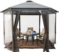 STC GZ506D Savannah 12.5x12.5 Hard Top Gazebo; Savannah Hard Top Gazebo will protect your from rain or the scorching sun, making every day a perfect day to be outside; Netting system offers shade from the sun and helps keep bugs out; Velcro straps allows you to store the netting on the posts; Features 0.25" thick roof panels with a unique louvre built between 2 layers of polycarbonate; Weight 170 Lbs; UPC 701762715064 (GZ506D) 