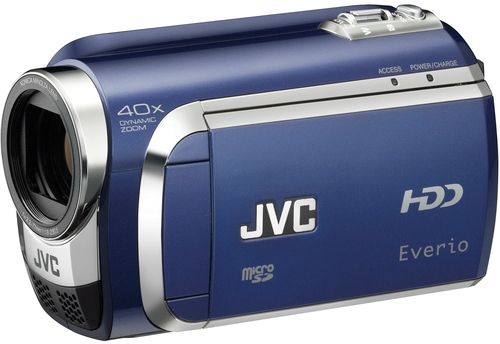 JVC GZ-MG630AUS Everio G Series Ultra-compact Hard Drive Camcorder, Blue, 2.7 16:9 Widescreen Clear LCD, 1/6-inch 800K -pixel CCD, Up to 832 x 624 still resolution size, 40x Dynamic Zoom Lens, Konica Minolta 35x optical Lens and 800x digital, 60 GB Internal Hard Disk Drive, 14 hours 20 min recording at the highest quality (Ultra-DVD Movie) (GZMG630AUS GZ MG630AUS GZ-MG630A GZ-MG630)