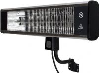 Ventamatic  H1016UPS Outdoor-Rated Wall Mount Patio Heater with Remote Control, 5000 BTUs Heating Capacity, Outdoor heating Application, 120 volts, 1500 watts, Wall-mounted Style, Aluminum Construction, Electric Ignition, Automatic shut-off tilt valve Safety Features, Black/Silver Product Color, Includes a wall bracket for easy mounting, UPC 697453911214 (H1016UPS H-1016-UPS H 1016 UPS) 