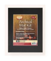 Heritage Arts H1114ASB Archival Series 11" x 14" Pre-Cut Single Layer Black Mat Kit; Display, exhibit and preserve artwork, photographs, documents, etc; 11" x 14" mats have a window opening of 7.5" x 9.5" to display 8" x 10" images; UPC 088354811435 (HERITAGEARTSH1114ASB HERITAGEARTS-H1114ASB ARCHIVAL-SERIES-H1114ASB CRAFTS ARTWORK) 
