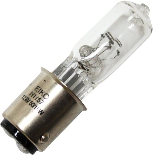 Eiko H1157 model 44040 Halogen Incandescent Miniature / Automotive Light Bulb, 12.8/12.8 Volts, 50/15 Watts, 1355/300 Lumens, C-6/C-6 Filament, 2.00/50.8 MOL in/mm, 0.5/13.0 MOD in/mm, 250/400 Average Life, T-4 Bulb, BAY15d DC Index Bayonet Base, Halogen Caution Special Description, 3.91/1.17 Amps, 108/24 MSCP, E11,E13 Approvals, UPC 031293440402 (44040 H1157 H-1157 H 1157 EIKO44040 EIKO-44040 EIKO 44040)