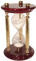 River City Clocks H15-08 High Gloss Finish Wood & Brass 15 Min. Sand Timer, High gloss cherry finished wood, Brass spindles and feet. 7 3/4 inches tall with 15 min. glass (H1508 H15 08 Cuckoo Clocks) 