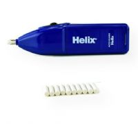 Helix H19060 Auto Eraser; Battery operated professional grade eraser for precise erasing or feathering; Includes pencil and ink eraser refills; Uses two AA batteries (not included); Blister-carded; Shipping Weight 0.2 lb; Shipping Dimensions 6.5 x 5.5 x 1.00 in; UPC 079252190609 (HELIXH19060 HELIX-H19060 H19060 ARTWORK) 