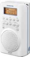 Sangean H205 AM/FM Weather Alert Waterproof Shower Radio, White; 20 memory preset stations (10 FM, 5 AM and 5 WX); Public alert certified weather radio; Receives all 7 NOAA weather channel and reports; Waterproof up to JIS7 standard; Water-resistant 2 watts speaker; Emergency buzzer; Large and easy to read LCD display; Battery power indicator; Auto seek station; UPC 729288029359 (SANGEANH205 SANGEAN H205 SANGEAN-H205 H 205 H-205) 