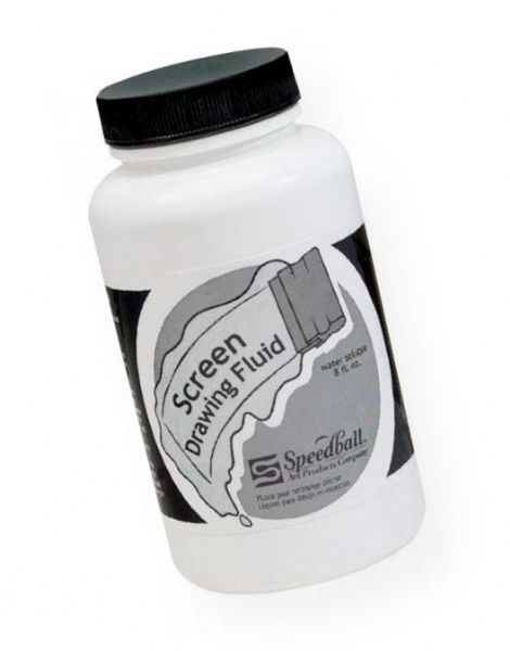 Speedball H4531 Screen Drawing Fluid; Apply with brush, allow fluid to dry, then coat the screen with screen filler; When dry, the drawing fluid can be washed out, allowing the drawn image to be printed; 8 oz; Shipping Weight 1.00 lb; Shipping Dimensions 2.5 x 2.5 x 4.6 in; UPC 651032045318 (SPEEDBALLH4531 SPEEDBALL-H4531 SPEEDBALL/H4531 SCREEN PRINTING CRAFTS)
