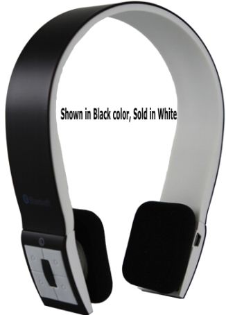 QuantumFX H-70BTWHT Bluetooth Stereo Headphones with Microphone, White, Built-In Recgargable Battery, Bluetooth V2.1 + EDR, Bluetooth protocol (HSP/Hfp/A2dp/Avrcp), 40 Feet Range, 11 Hours Calling, 10 Hours Listening to Music, 250 Hours Standby Time, Mini-USB to USB to charge headset, UPC 606540015728 (H70BTWHT H-70BT-WHT H 70BTWHT H-70BT)