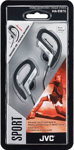 JVC HA-EB75-S Stereo Ear Clip Headphones, Silver, 200mW (IEC) Max. Input Capability, Neodymium Magnet, Frequency Response 16-20000Hz, Nominal Impedance 16 ohms, Sensitivity 105dB/1mW, Adjustable clip structure which has five selectable positions for secure fit, Splash-proof ideal for sports and exercise, UPC 046838042102 (HAEB75S HAEB75-S HA-EB75S HA-EB75)