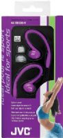 JVC HA-EBX85-V Sports In-Ear Clip Stereo Headphones, Violet, 200mW (IEC) Max. Input Capability, Frequency Response 10-23000Hz, Nominal Impedance 16ohms, Sensitivity 102dB/1mW, Splash-proof - ideal for exercise and fitness activities, Secure-fit canal headphones with soft rubber ear hook and cushion, Powerful 0.43" (11.0mm) Neodymium driver unit, UPC 046838040566 (HAEBX85V HAEBX85-V HA-EBX85V HA-EBX85) 