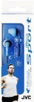 JVC HA-EN10-A Gumy Sports In-Ear Headphones, Blue, 200mW (IEC) Max. Input Capability, 0.43" (11mm) Driver Unit, Frequency Response 20-20000Hz, Nominal Impedance 16ohms, Sensitivity 103dB /1mW, Sweat proof "Gumy Sport" headphones ideal for sports, Secure and comfortable fitting with "Nozzle fit earpiece", UPC 046838070358 (HAEN10A HAEN10-A HA-EN10A HA-EN10) 
