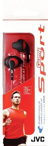 JVC HA-EN10-B Gumy Sports In-Ear Headphones, Black, 200mW (IEC) Max. Input Capability, 0.43