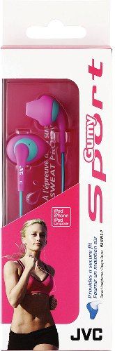 JVC HA-EN10-P Gumy Sports In-Ear Headphones, Pink, 200mW (IEC) Max. Input Capability, 0.43