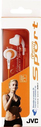 JVC HA-EN10-W Gumy Sports In-Ear Headphones, White, 200mW (IEC) Max. Input Capability, 0.43