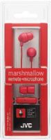 JVC HA-FR37-R Marshmallow In-Ear Headphones with Microphone & Remote, Red, 200mW (IEC) Max. Input Capability, Frequency Response 8-20000Hz, Nominal Impedance 16 ohms, Sensitivity 98dB/1mW, Colorful headphones with hands-free operation (1-button remote control & mic), Powerful 11mm neodymium driver unit, UPC 046838068881 (HAFR37R HAFR37-R HA-FR37R HA-FR37) 