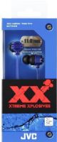 JVC HA-FX102-A XX Xtreme Xplosives Bass IE Stereo Headphones, Blue, 200mW/IEC Max. Input Capability, Frequency Response 5-23000Hz, Nominal Impedance 16ohms, Sensitivity 100dB/1mW, "Extreme Bass Ports" and 11mm Neodymium driver units deliver ultimate bass sound, Robust body with anti-impact "Tough Protectors", UPC 046838071645 (HAFX102A HAFX102-A HA-FX102A HA-FX102) 