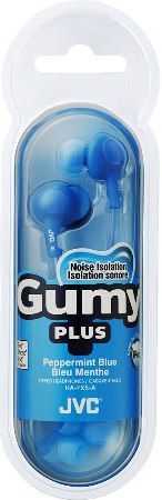 JVC HA-FX5-A Gumy Plus In-Ear Headphones, Blue, Inner ear design, Frequency Response 10-20000Hz, Nominal Impedance 16ohms, Sensitivity 103dB/1mW, Max. Input Capability 200mW(IEC), 3 sets of silcone earpieces (S/M/L), Soft rubber body for comfortable fit, Gold-plated iPhone-compatible slim plug, 3.3ft (1.0m) color cord lenght, UPC 046838046766 (HAFX5A HAFX5-A HA-FX5A HA-FX5)