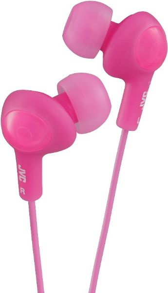 JVC HA-FX5-P Gumy PLUS phones - headphones - In-ear ear-bud, In-ear ear-bud Headphones Form Factor, Wired Connectivity Technology, Stereo Sound Output Mode, 10 - 23000 Hz Response Bandwidth, 103 dB/mW Sensitivity, 16 Ohm Impedance, 0.4 in Diaphragm, Neodymium Magnet Material, 1 x headphones - mini-phone stereo 3.5 mm Connector Type, 1 x headphones cable - integrated - 3.3 ft Cables Included, 3 pairs of ear tips small, medium, large Included Accessories, UPC 046838046803 (HAFX5P HA-FX5-P HA FX5 