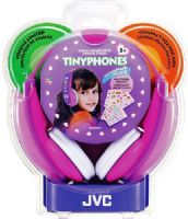 JVC HA-KD6-P Kids Tinyphone Stereo Headphones, Pink, 200mW(IEC) Max. Input Capability, Frequency Response 15-23000Hz, Nominal Impedance 782 ohms, 1.81 Driver Unit, Built-in volume limiter reduces sound pressure level to 85dB/1mW, Wide headband can be decorated with supplied stickers or users' own, Small size for children (over 3 years old), UPC 046838048036 (HAKD6P HAKD6-P HA-KD6P HA-KD6) 