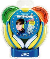 JVC HA-KD6-Y Kids Tinyphone Stereo Headphones, Yellow, 200mW(IEC) Max. Input Capability, Frequency Response 15-23000Hz, Nominal Impedance 782 ohms, 1.81 Driver Unit, Built-in volume limiter reduces sound pressure level to 85dB/1mW, Wide headband can be decorated with supplied stickers or users' own, Small size for children (over 3 years old), UPC 046838048043 (HAKD6Y HAKD6-Y HA-KD6Y HA-KD6) 