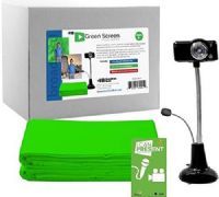 HamiltonBuhl GRN-KIT STEAM Education HB Green Screen Production Kit; Includes: (1) "I Can Present" Software, (1) 9' x 60" Green Screen Backdrop, (1) 10x Digital Zoom Webcam and (1) Instruction Booklet; Resolution 1080 x 720; 30 FPS Rate; 30mm ~ Infinity Imaging Distance; Gooseneck Microphone; Easy Capture Shutter For Still Images; UPC 681181624454 (HAMILTONBUHLGRNKIT GRNKIT GRN KIT) 