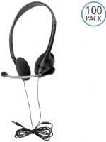HamiltonBuhl HA2G-P100 Multi-Pack of 100 Personal Headsets with Steel-Reinforced Mic, TRRS Plug and Foam Ear Cushions; Steel-Reinforced Gooseneck Microphone, 3.5mm 120 Degree Angled Plug; Ideal For Use With Tablets, Mobile Devices, Computers, MP3 Players, CD Players And Much More; UPC 681181626809 (HAMILTONBUHLHA2GP100 HA2GP100 HA2G P100 HA2G-P-100) 