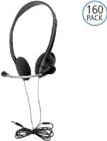 HamiltonBuhl HA2G-P160 Multi-Pack of 160 Personal Headsets with Steel-Reinforced Mic, TRRS Plug and Foam Ear Cushions; Steel-Reinforced Gooseneck Microphone, 3.5mm 120 Degree Angled Plug; Ideal For Use With Tablets, Mobile Devices, Computers, MP3 Players, CD Players And Much More; UPC 681181626816 (HAMILTONBUHLHA2GP160 HA2GP160 HA2G P160 HA2G-P-160) 