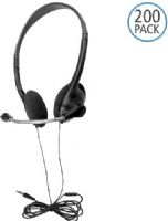 HamiltonBuhl HA2G-P200 Multi-Pack of 200 Personal Headsets with Steel-Reinforced Mic, TRRS Plug and Foam Ear Cushions; Steel-Reinforced Gooseneck Microphone, 3.5mm 120 Degree Angled Plug; Ideal For Use With Tablets, Mobile Devices, Computers, MP3 Players, CD Players And Much More; UPC 681181626823 (HAMILTONBUHLHA2GP200 HA2GP200 HA2G P200 HA2G-P-200) 