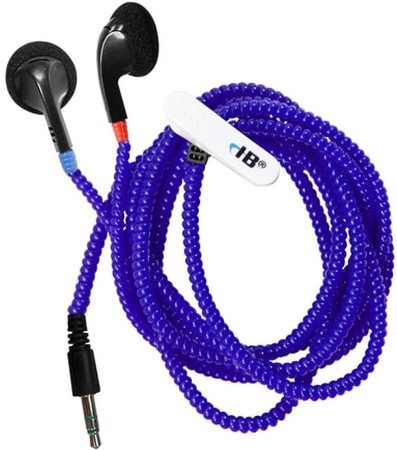 HamiltonBuhl HBSKB Skooob Tangle-FREE Cushioned Earbuds, Blue, 15mm Speaker Drivers, 50-16000hz Frequency Response, 105dB4dB Sensitivity, 32Ω Impedance, 1/8