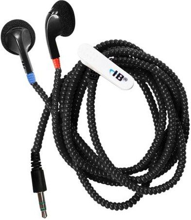HamiltonBuhl HBSKB-BLK Skooob Tangle-FREE Cushioned Earbuds, Black, 15mm Speaker Drivers, 50-16000hz Frequency Response, 105dB4dB Sensitivity, 32Ω Impedance, 1/8