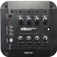 HamiltonBuhl JB8V-BT 8-Position Bluetooth-Enabled Stereo Jackbox with Individual Volume Controls, Black, Heavy Gauge Plastic Construction, Rugged And Durable, Easy To Use, Battery Level Digital Readout, Accommodates Up To Eight 3.5mm Headphone Jacks, Daisy-Chainable Via Wire Connection With Up To 2 More Units, 8 Individual Volume Control Knobs, UPC 681181626694 (HAMILTONBUHLJB8VBT JB8VBT JB8V BT) 