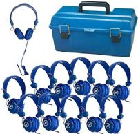 HamiltonBuhl LCP-12FVBL Lab Pack of 12 Blue Favoritz Headsets with In-Line Microphone and TRRS Plug in a Small Carry Case; Fits With MP3 Players, Cell Phones, Tablets/Ereaders, Chromebooks, Computers (Mac & PC), CD Players/Stereos, Tvs And Most Gaming Systems; In-Line Microphone; 40mm Speaker Drivers; UPC 681181625529 (HAMILTONBUHLLCP12FVBL LCP12FVBL LCP 12FVBL LCP-12-FVBL) 