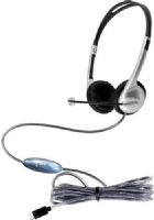 HamiltonBuhl M1USBC MACH-1 Multimedia USB Type-C Headset with Steel Reinforced Gooseneck Microphone and In-Line Volume, Silver/Black; Soft Leatherette Cushions; Personal, On-Ear Design; 40mm Speaker Drivers; 50-20000Hz Frequency Response; 32&#937; Impedance; In-Line Volume Control; Heavy-Duty, Write-On, Moisture-Resistant, Reclosable Bag; UPC 681181625406 (HAMILTONBUHLM1USBC M1-USBC M1USB-C) 