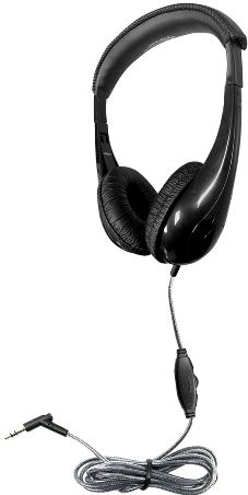 HamiltonBuhl M8BK1 Motiv8 TRS Classroom Personal Multimedia Headphone with In-line Volume Control, 40mm Speaker Drivers, 50-20000Hz Frequency Response, 32Ω Impedance, TRS Plug Can Be Used in Any 3.5mm Audio Jack, 5' Dura-Cord, Adjustable, Leatherette Padded Headband, Comfortable Leatherette Ear Cushions, Prop 65 Compliant, UPC 681181627073 (HAMILTONBUHLM8BK1 M8-BK1 M8BK-1)
