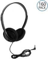 HamiltonBuhl PER/160 Super-Affordable Multi-Pack Personal Economical Headphones (160 Pack), 40mm Moving Coil Speaker Driver, 20Hz – 20KHz Frequency Response, 105dB ±3dB Speaker Sensitivity, 170 Ohms Impedance, 0.03W Output Power, 3.5mm TRS Plug, 90° Plug Angle, 6' PVC Cord, Stereo Signal Format, Prop 65 Compliant, UPC 681181620913 (HAMILTONBUHLPER160 PER160 PER-160 PER 160) 