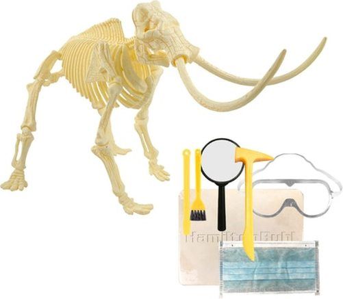 HamiltonBuhl PH-MMT STEAM Education Paleo Hunter Dig Kit - Mammoth Rex, Includes FREE AR App Download, Block  Slaked Lime Plaster, Dino Bones  ABS, Hammer  PP (Polypropylene), Chisel  PP (Polypropylene), Brush  PP (Polypropylene), Goggles  PC (Ploy Carbonates), Mask  High Quality Non-Woven Fabric, Magnifying Glass - ABS+Acrylic, UPC 681181626724 (HAMILTONBUHLPHMMT PHMMT PH MMT)