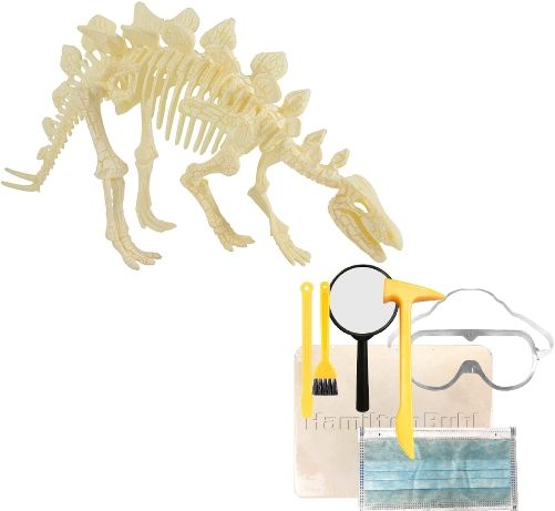HamiltonBuhl PH-STS STEAM Education Paleo Hunter Dig Kit - Stegosaurus, Includes FREE AR App Download, Block  Slaked Lime Plaster, Dino Bones  ABS, Hammer  PP (Polypropylene), Chisel  PP (Polypropylene), Brush  PP (Polypropylene), Goggles  PC (Ploy Carbonates), Mask  High Quality Non-Woven Fabric, Magnifying Glass - ABS+Acrylic, UPC 681181626748 (HAMILTONBUHLPHSTS PHSTS PH STS)