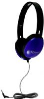 HamiltonBuhl PRM100 Primo Stereo Headphones, Blue; Plastic Headband; Washable Leatherette Cushions; 30mm Speaker Drivers; 32&#937; Impedance; 105dB ±4dB Sensitivity; 50-20000 Hz Frequency Response; Heavy-duty, Write-on, Moisture-resistant, Reclosable Storage Bag; 5' Dura-Cord - Chew-resistant, PVC-sleeved, Braided Nylon; 120° Angled 3.5mm Stereo Plug; UPC 681181624010 (HAMILTONBUHLPRM100 PR-M100 PRM-100 PRM 100) 