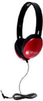 HamiltonBuhl PRM100R Primo Stereo Headphones,  Red; Plastic Headband; Washable Leatherette Cushions; 30mm Speaker Drivers; 32&#937;  Impedance; 105dB ±4dB Sensitivity; 50-20000 Hz Frequency Response; Heavy-duty,  Write-on, Moisture-resistant, Reclosable Storage Bag; 5' Dura-Cord -  Chew-resistant, PVC-sleeved, Braided Nylon; 120° Angled 3.5mm Stereo Plug; UPC  681181624027 