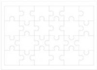 HamiltonBuhl PZZL-2425 Print-A-Puzzle Pre-perforated Printable Puzzle Paper, Blank, 8.5" x 11" (Letter) Sheet Size, Pack of 25 Sheet Count, Each Sheet Includes 24 Pre-perforated Jigsaw Puzzle Pieces, Matte Paper Finish, Equipment Compatibility: Laser Copier, Inkjet And Multi-Function Printers, UPC 681181624430 (HAMILTONBUHLPZZL2425 PZZL2425 PZZL 2425) 