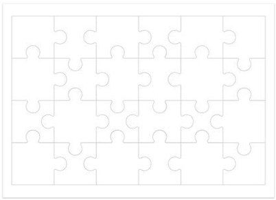 HamiltonBuhl PZZL-2425 Print-A-Puzzle Pre-perforated Printable Puzzle Paper, Blank, 8.5
