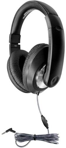 HamiltonBuhl ST1BK Smart-Trek Deluxe Stereo Headphone with In-Line Volume Control and 3.5mm TRS Plug; 40mm Speaker Drivers; 32Ω Impedance; 50Hz - 20KHz Frequency Response; 105dB  4dB Sensitivity; 5' Dura-Cord - Chew-resistant, PVC-jacketed, Braided Nylon; 120 3.5mm TRS Plug; UPC 681181626403 (HAMILTONBUHLST1BK ST-1BK ST1-BK)