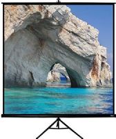 HamiltonBuhl TPS-T96-BLK 135" Diagonal (96"x96") Tripod Projector Screen, Matte White Fabric, Black Case, Square 1:1 Format, 96" x 96" Viewable Screen Area, 120° Viewing Angle, 1.0 Gain, Heavy-Duty 1 5/8" Roller And 1" Black Border On Sides, Easy To Store And Transport, Tripod Easily Adjusts Height And Housing Position, UPC 681181623037 (HAMILTONBUHLTPST96BLK TPST96BLK TPST96-BLK TPS-T96BLK TPS-T96) 