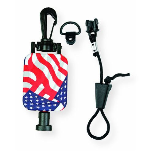 Hammerhead Model MH9USA Retractable Stars and Stripes CB Microphone Keeper; 9 oz. retraction force; 28 inch extension length; Long spring and extension life span; Easy to install and use; UPC 653096242122 (RETRACTABLE STARS AND STRIPES CB MIC KEEPER 28