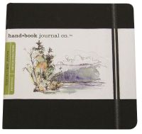 Hand Book Journal Co. 721331 Travelogue Series Artist Journal 5.5" x 5.5" The Square Ivory Black; Hand-bound bookcloth cover has just the right flexibility; Contains 128 pages of heavyweight buff drawing paper with a good tooth; Great for pen & ink, pencil, and markers; Accepts light watercolor washes without buckling; Acid-free; UPC 696844723313 (HANDBOOKJOURNALCO721331 HANDBOOKJOURNALCO-721331 TRAVELOGUE-SERIES-721331 DRAWING ARTWORK) 