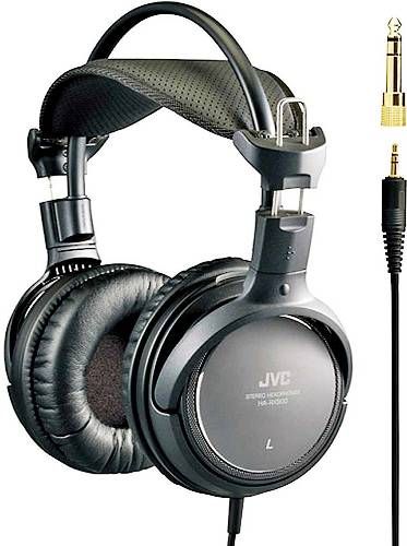 JVC HA-RX900 Full-size Stereo Headphones, 1500mW (IEC) Max. Input Capability, Frequency Response 7-26000Hz, Nominal Impedance 64 ohms, Sensitivity 106dB/1mW, High-quality dynamic sound reproduction with 1.95