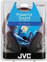 JVC HA-X580 Powerfull Sound Monitor Stereo Headphones, Black, 50mW Max. Input Capability, Frequency Response 7-21000Hz, Nominal Impedance 32 ohms, Sensitivity 107dB/1mW, Powerful sound with 1.57'' (40mm) neodymium driver units, Twistable housing for one-ear monitoring, Soft ear-pads for superior sound isolation and comfortable fit, UPC 046838046346 (HAX580 HA X580 HAX-580) 