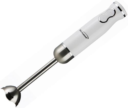 Brentwood Appliances HB-36W Elegant 2 Speed Hand Blender in White; 2 Speeds; Blends, Puree's, and Crushes; Contoured Grip Handle; Glossy Finish w/ Stainless Steel Blending Shaft; Ice Crushing Stainless Steel Blades; Perfect for Soups, Smoothies, Batters and Dressings; Lightweight & Easy to Clean; Power: 300 Watts; Approval Code: cETL; Item Weight: lbs; Item Dimension (LxWxH):; Colored Box Dimension:; Case Pack: 12; Case Pack Weight: 19.6 lbs (HB36W HB-36W HB-36W)